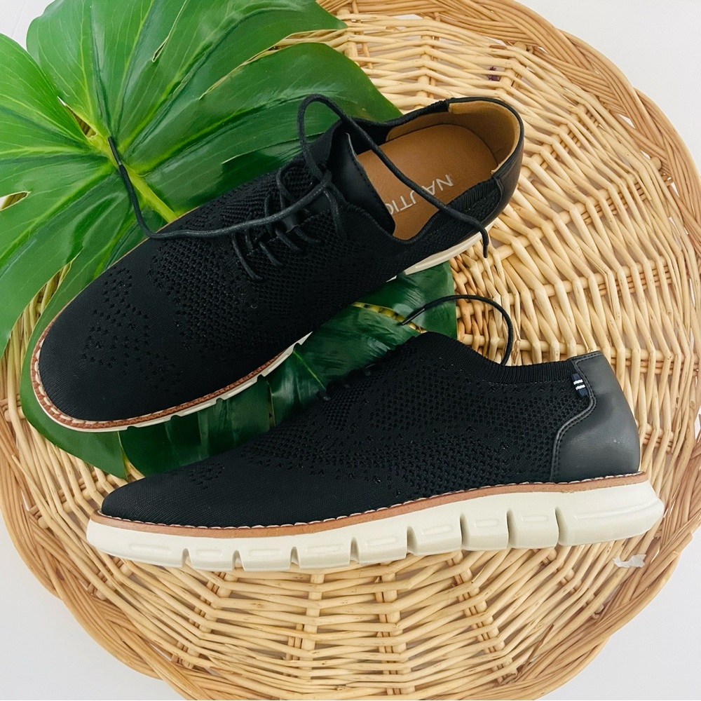 Nautica Lightweight Black and brown Oxford knit mens shoes size 9 new in box